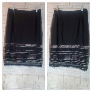 Vintage Revue Black Mesh Overlay Embriodered Skirt